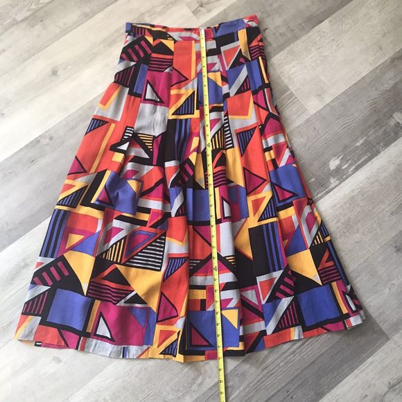 VTG Small Geometric Mod Abstract Art To Wear 80’s Colorful Picasso Artsy Vibrant - Picture 7 of 8